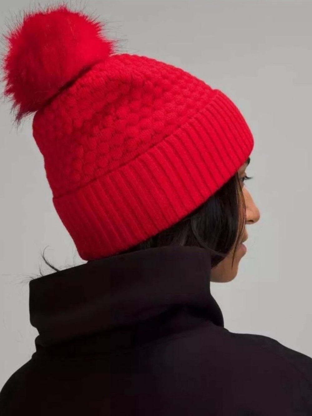 NWOT Lululemon Red Knit Pom Beanie